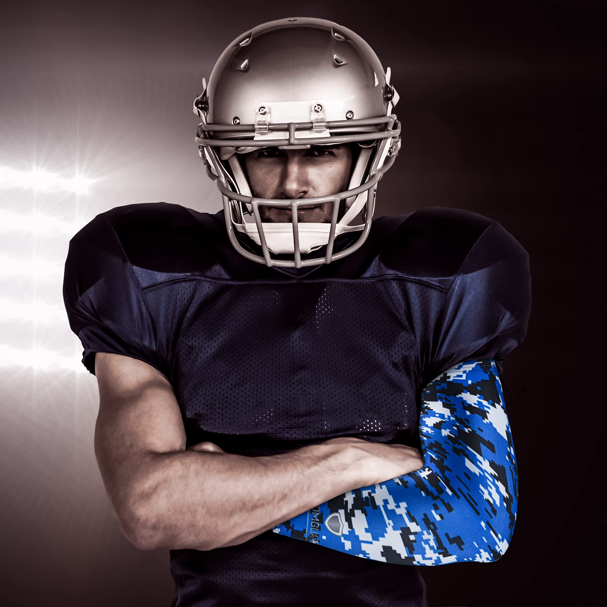 Stromguard Compression Sports Arm Sleeve Digital Camo Baseball Football Basketball - (One Arm Sleeve) (Youth Medium, #3 - Royal
