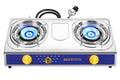 Vivicreate 25000 Btu 2 Burner Stainless Steel Panel Auto Ignition Camping Propane Gas Outdoor Garden Garden Fishing Hiking Camp 