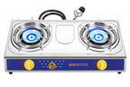 Vivicreate 25000 Btu 2 Burner Stainless Steel Panel Auto Ignition Camping Propane Gas Outdoor Garden Garden Fishing Hiking Camp 