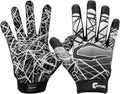 Cutters Football Gloves - Game Day Football Receiver Gloves with High Tack Silicone Grip, Superior Support and Protection - Blac