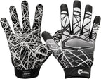 Cutters Football Gloves - Game Day Football Receiver Gloves with High Tack Silicone Grip, Superior Support and Protection - Blac