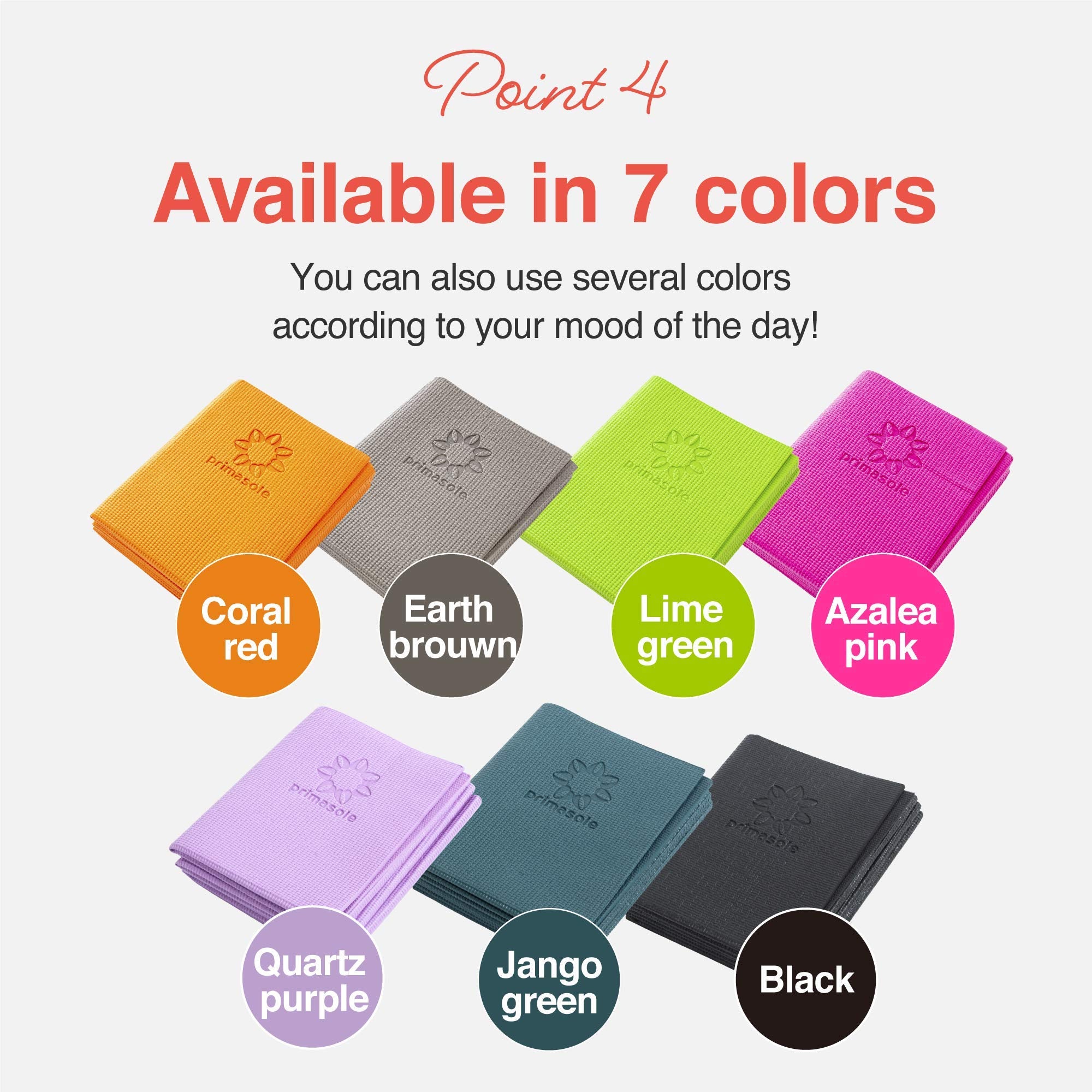Primasole Folding Yoga Travel Pilates Mat Foldable Easy To Carry To Class Beach Park Travel Picnics 4Mm Thick Earth Brown Gray C