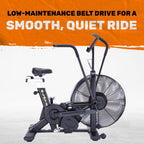 Bells Of Steel Stationary Blitz Air Bike Exercise Bike - Belt Driven Stationary Bike With Phone And Bottle Holder For Commercial
