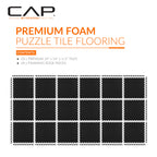 Cap Barbell 1/2-Inch Interlocking Eva Foam Exercise Puzzle Mats - 3 Pack | 24'' X 24'' X 1/2'' | Diamond Pattern - Black