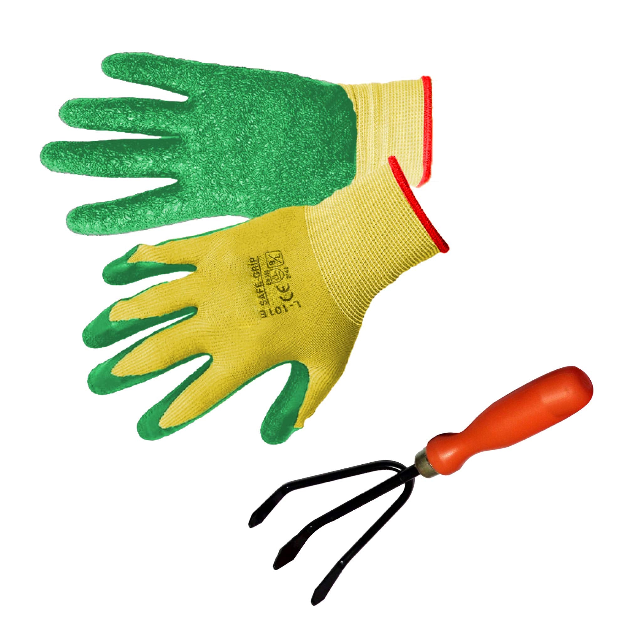 Trustbasket Gardening Gloves And Hand Garden Cultivator, Gardening Reusable Cotton Hand Gloves For Gardening | Heavy Duty Multip