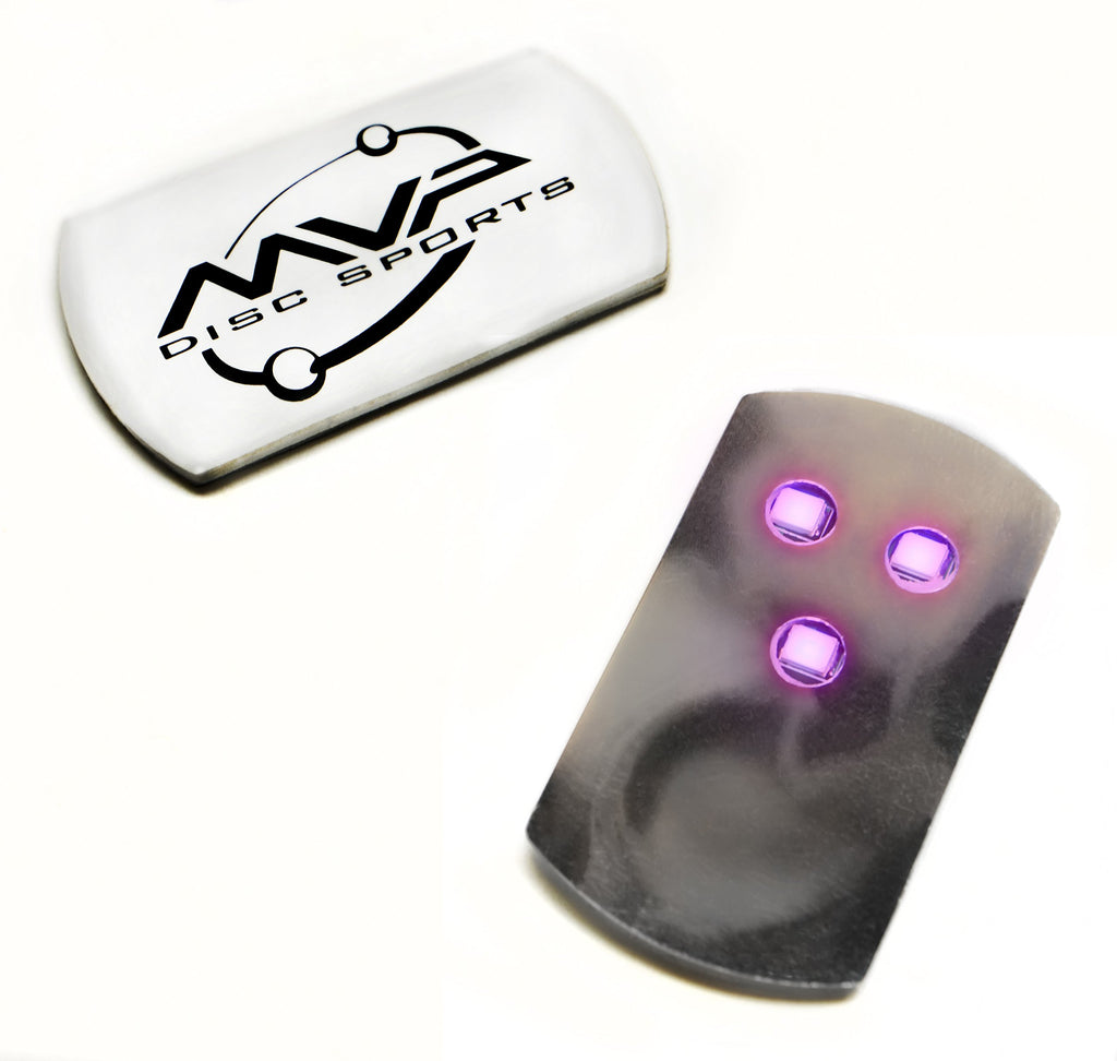 Mvp Disc Golf Flat Led Tri-Lite Disc Golf Lights (Pack Of 10) (Magenta)