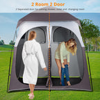 Vingli 2 Room Shower Tent, 7.5 Ft Instant Pop Up Shelter With Carrying Bag, Privacy Changing Room Tent, Perfect For Portable Toi