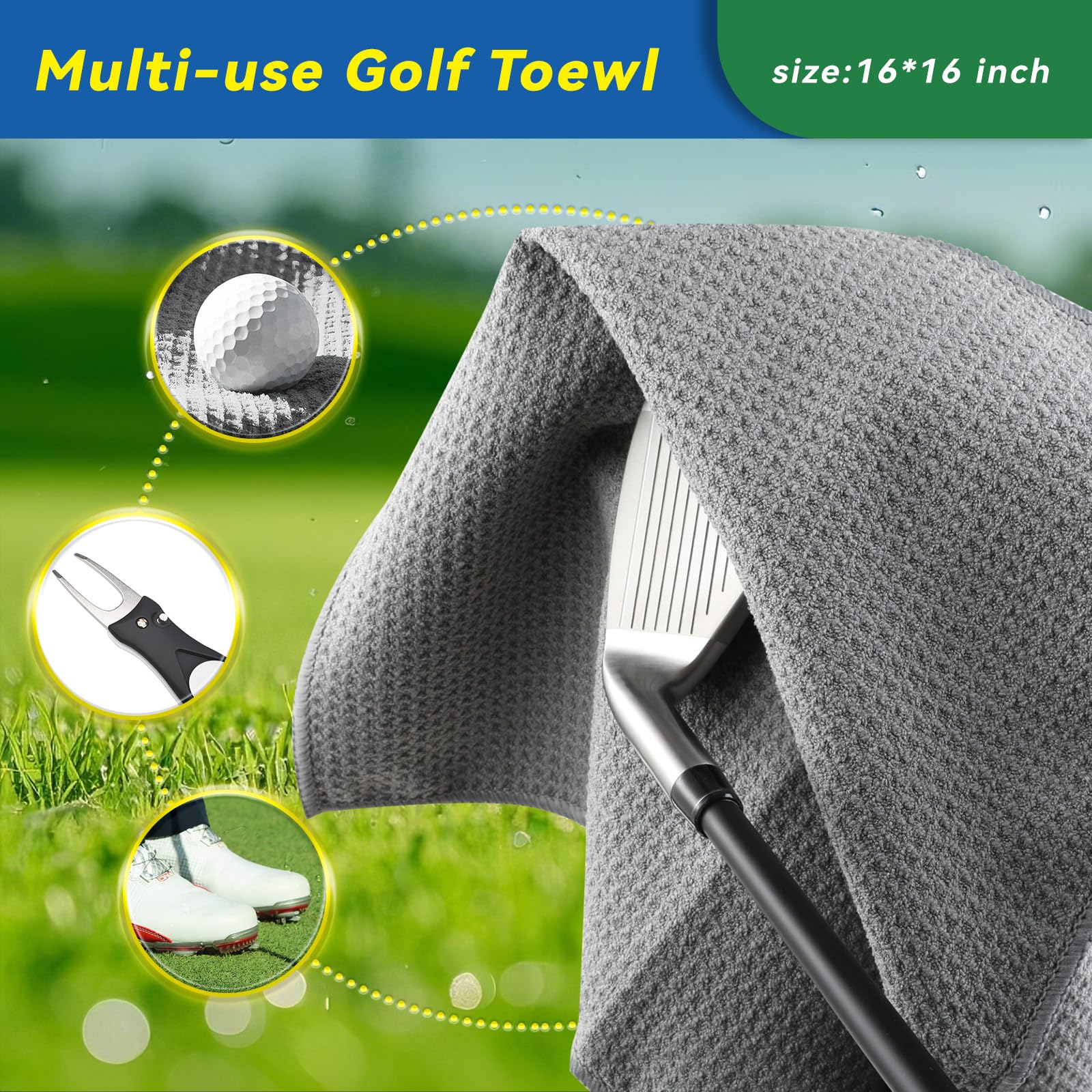 Lovegoo Golf Club Cleaner 3-In-1 Golf Club Cleaning Kit Includes Golf Club Brush Wtih 5 Oz Water Groove Sharpener Tool And Golf