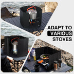 Redcamp 9.5 High Folding Outdoor Stove Windscreen, 10 Plates Aluminum Camping Stove Windshield With Carrying Bag, Lightweight Bu