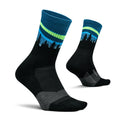 Feetures Trail Max Cushion Mini Crew Sock - Hiking Socks for Men & Women - Blue Aurora, Large (1 Pair)