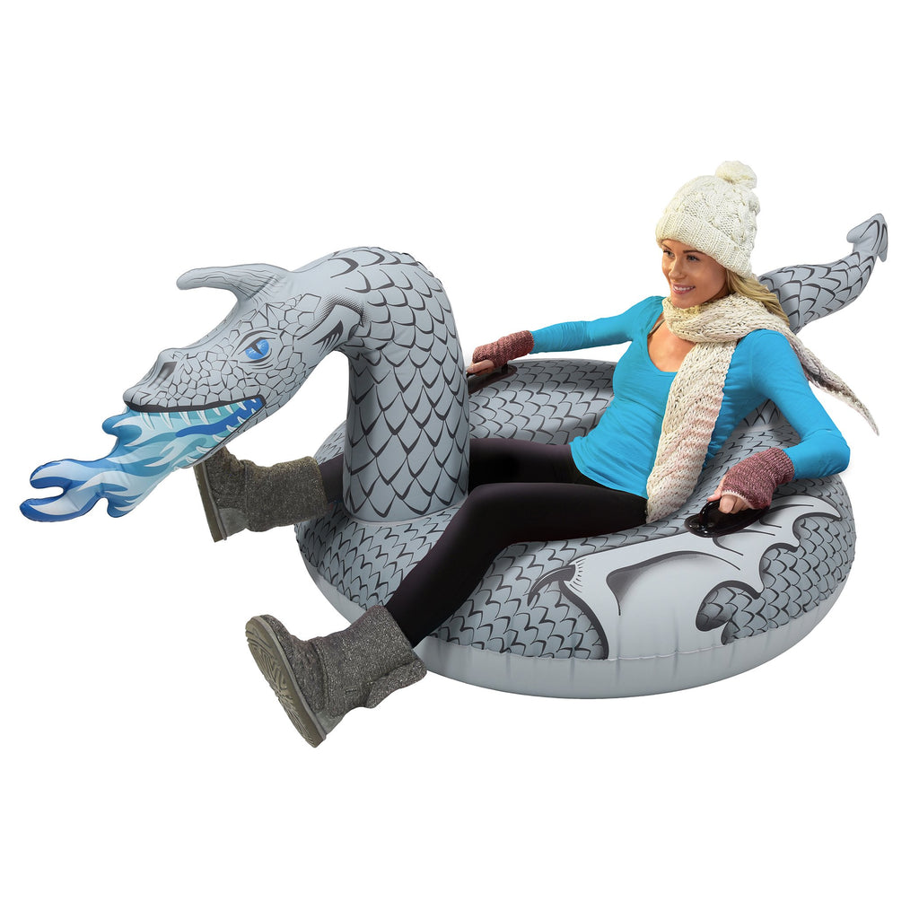 Gofloats Winter Snow Tube - Inflatable Sled For Kids And Adults (Choose From Unicorn, Disney'S Frozen, Ice Dragon, Polar Bear, P