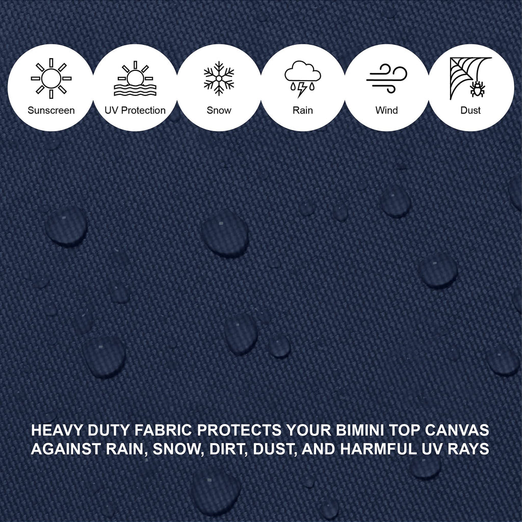 Savvycraft Bimini Top Storage Boot 73''-78'' Width Navy Color, Waterproof Uv Protection Bimini Top Replacement Boot, Fit Round A