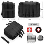 Jueachy First Aid Pouch: Molle Tactical Medical Ifak Pouch - Large Capacity - Black