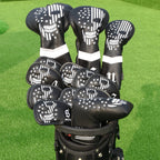 Caiobob Mytag Golf Skull Skeleton Head Cover Golf Club Black Leather Headcovers Set Fits Driver Fairway Wood Hybrid (1Pc Fairway