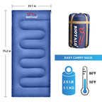Rioyalo Backpacking Sleeping Bag For Adults Youth - Compact Lightweight Waterproof - 3 Season Cool/Warm Weather - Summer Spring