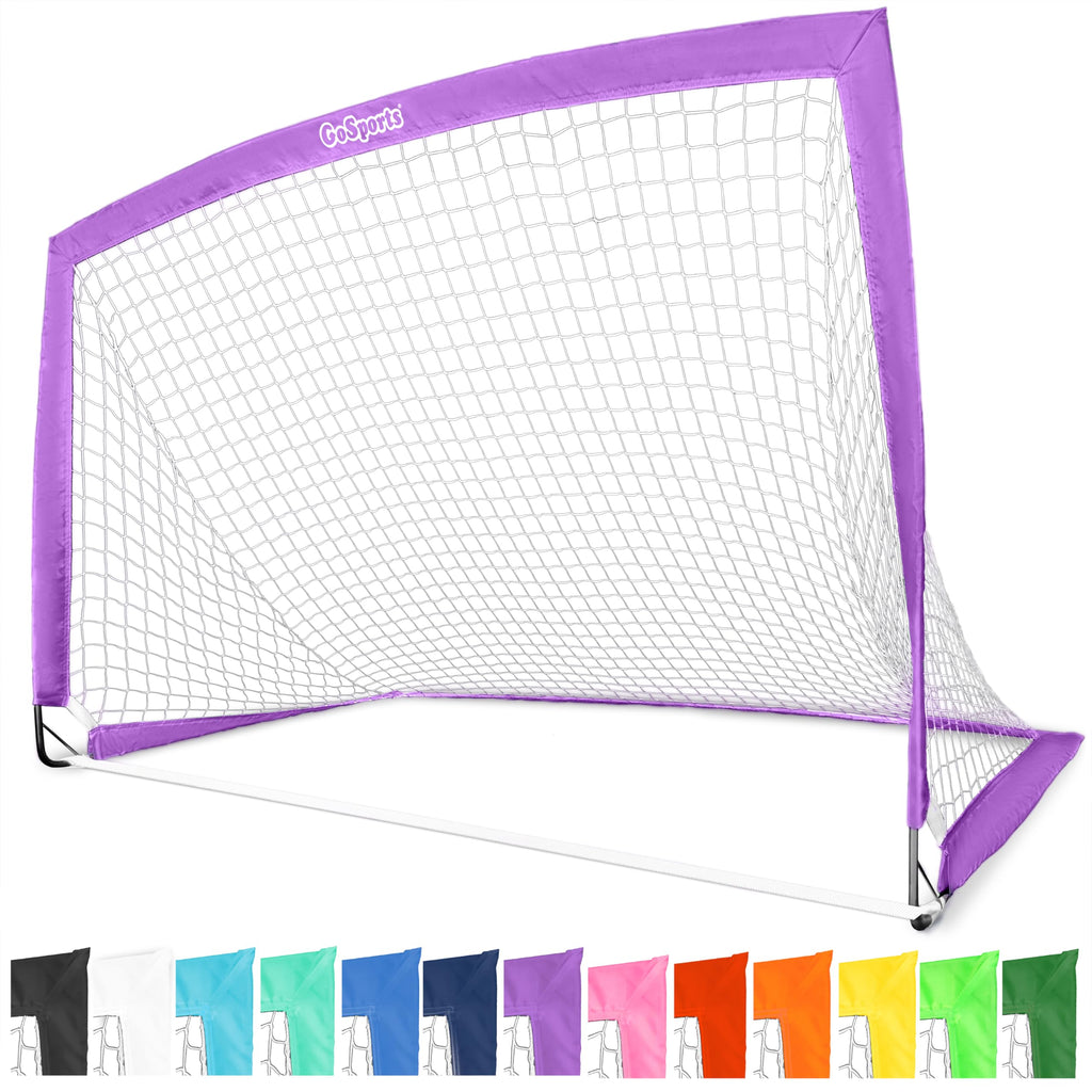 Gosports Team Tone 6 Ft X 4 Ft Portable Soccer Goal For Kids - Pop Up Net For Backyard - Purple