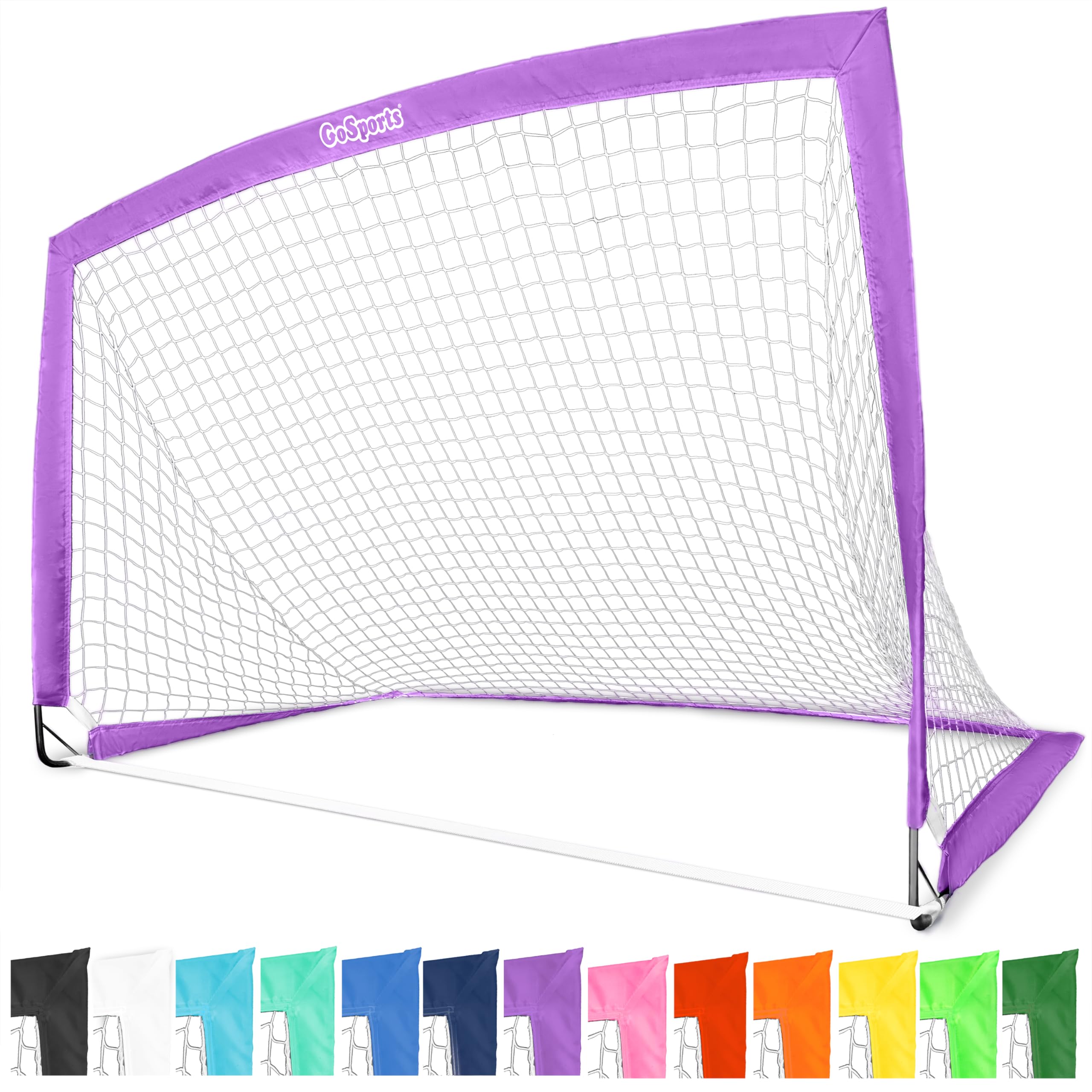 Gosports Team Tone 6 Ft X 4 Ft Portable Soccer Goal For Kids - Pop Up Net For Backyard - Purple