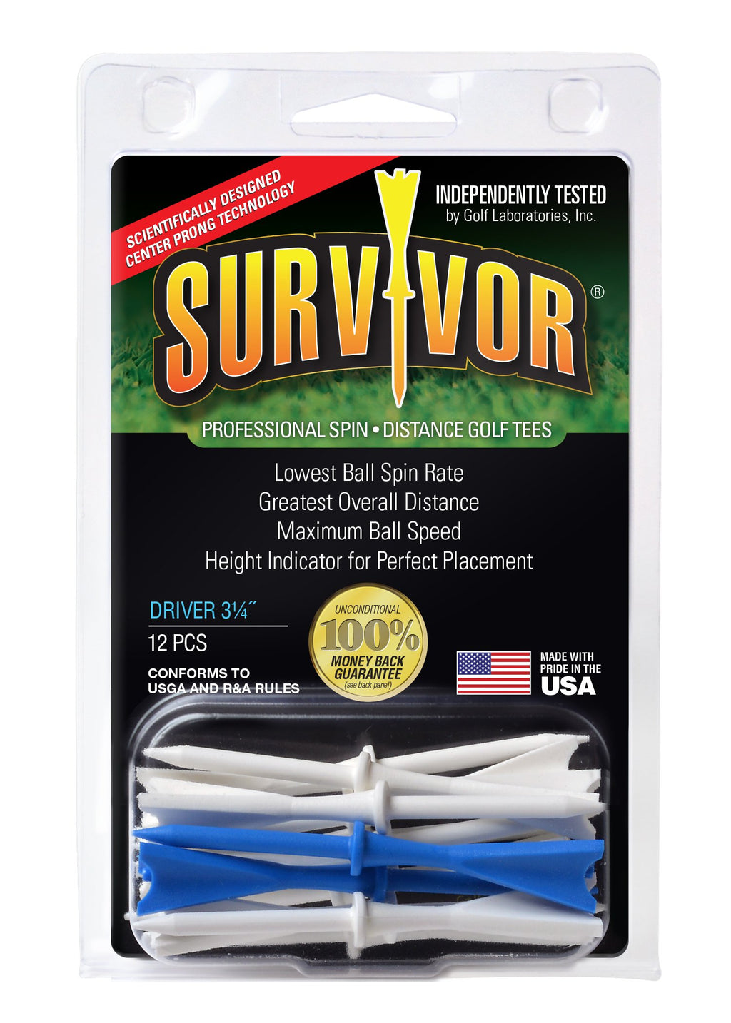 Greenkeepers Survivor Golf Driver Tee, 3 1/4''