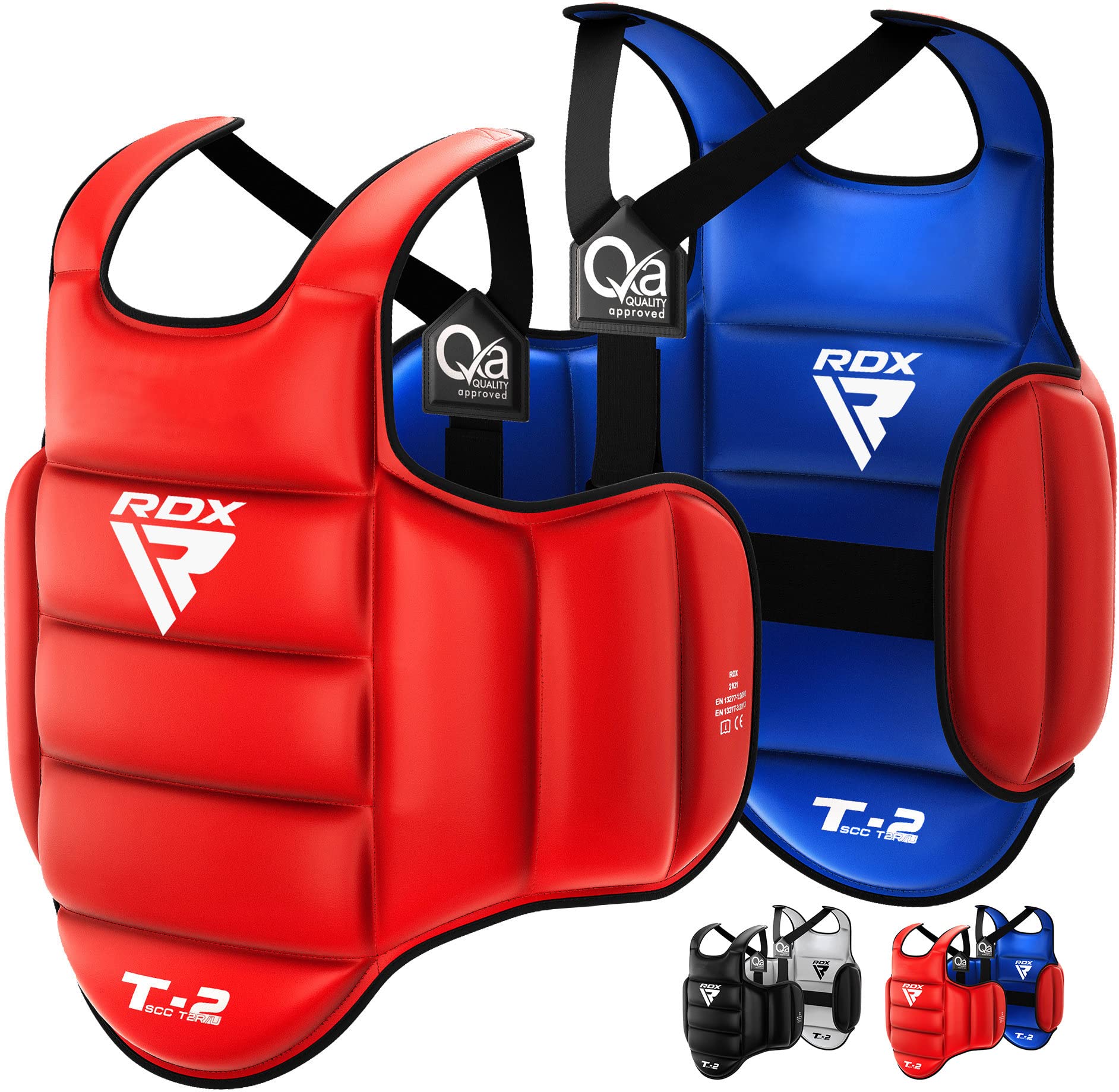 RDX Boxing Body Protector Reversible, Kickboxing MMA Muay Thai Chest Guard, Sparring Training Heavy Punching, Adjustable Shield,
