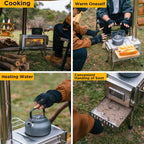 Womeyork Outdoor Camping Stove, Portable Wood Burning Stove With Chimney Pipe For Tent, Shelter, Heating And Cooking