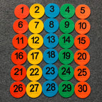 Eco Walker 4Inch Mini Floor Spot Markers For Classroom Preschool And Kindergarten (Set Of 20Pcs) (Number 1-30)