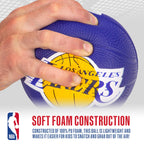 Franklin Sports Nba Los Angeles Lakers Mini Foam Basketball - Kids 5.5'' Inch Toy Basketball For Over The Door + Mini Indoor Hoo