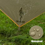 Free Soldier Waterproof Portable Tarp Multifunctional Outdoor Camping Traveling Awning Backpacking Tarp Shelter Rain Tarp (Green