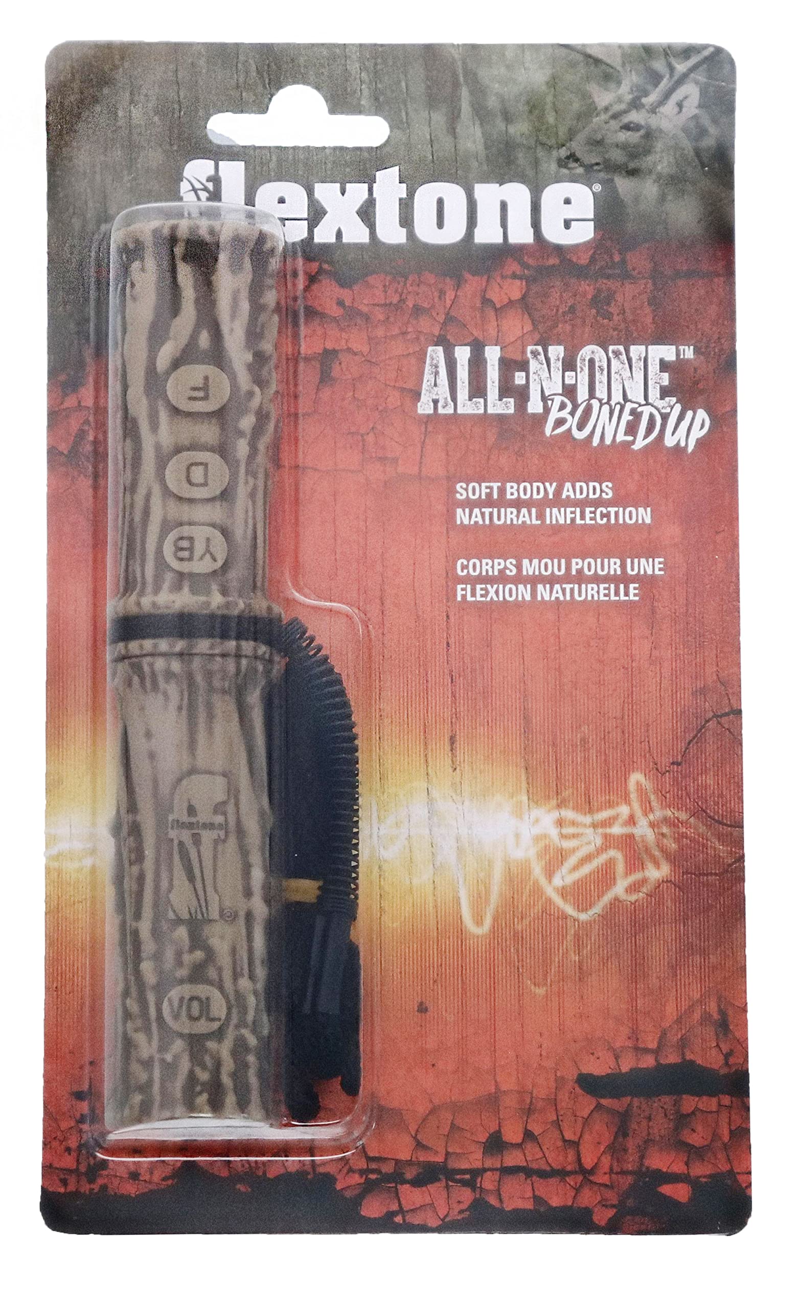 Flextone Hunting Outdoor Realistic Sounds Tone Variety All-N-One Boned Up Deer Game Call With Antlerization