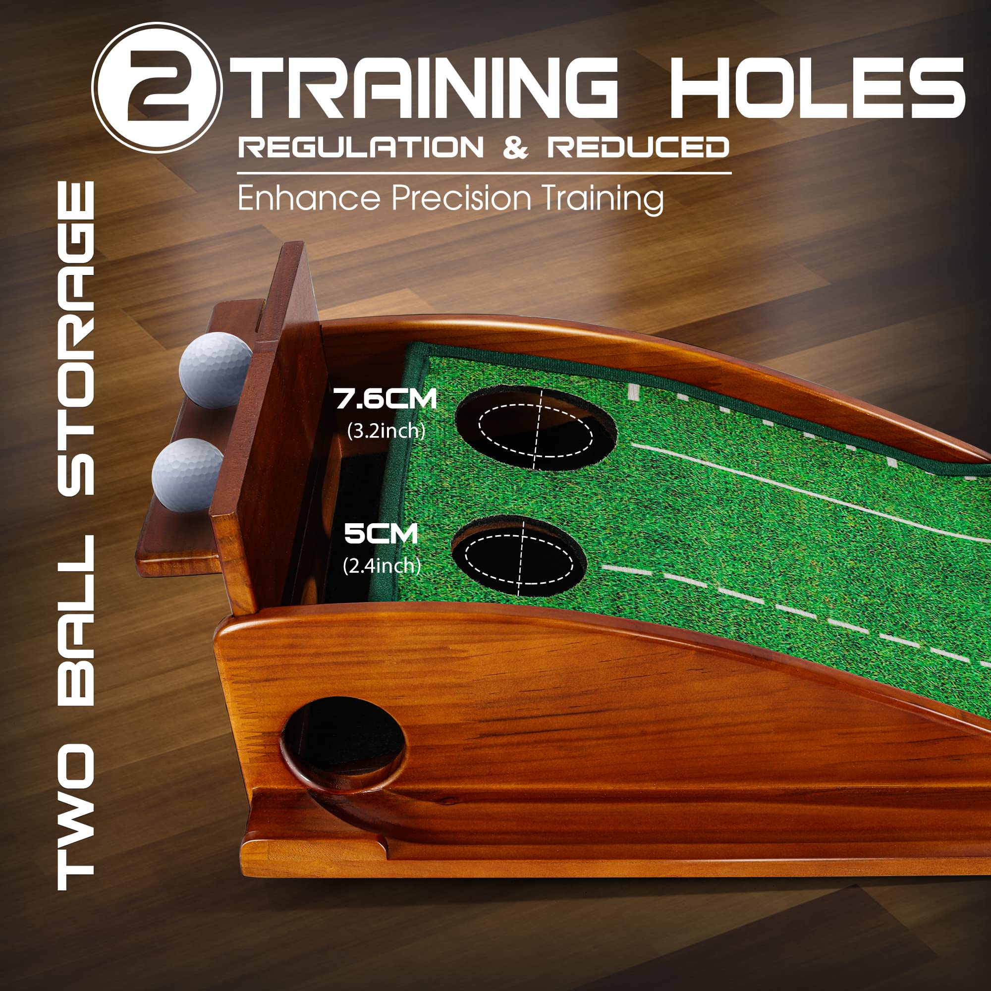 Fafameso Golf Putting Mat For Indoor, Putting Green Training Equipment With Ball Return, Mini Golf Practice Training Aid For Hom