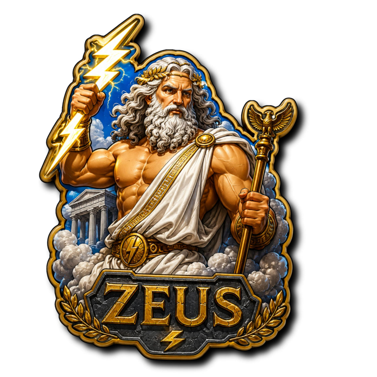 Zeus Greek Mythology Fridge Magnet | Ancient Greek God Theme Decorative Refrigerator Magnet | Home Kitchen Dcor