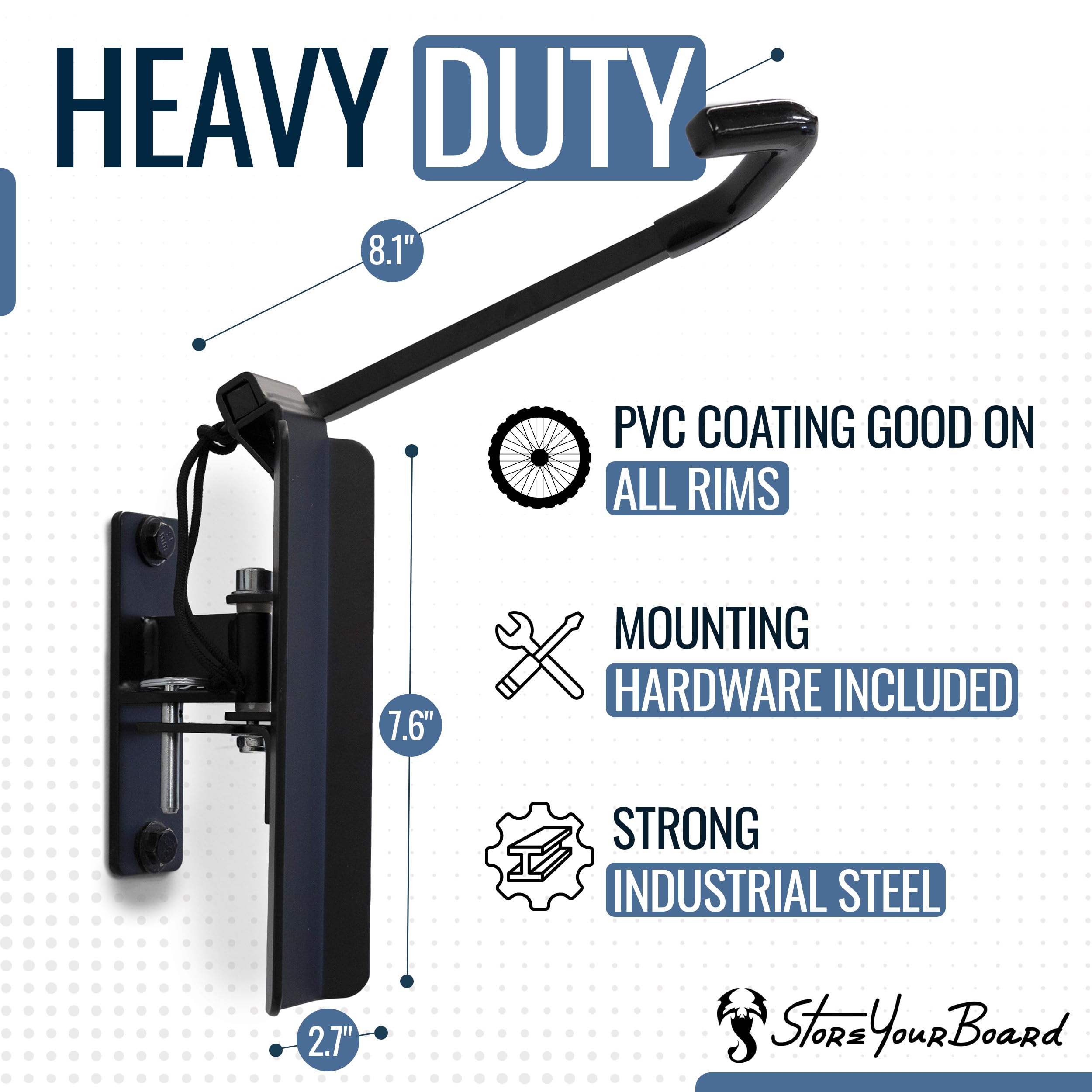 Storeyourboard Swivel Bike Wall Rack Garage Hanger Hook
