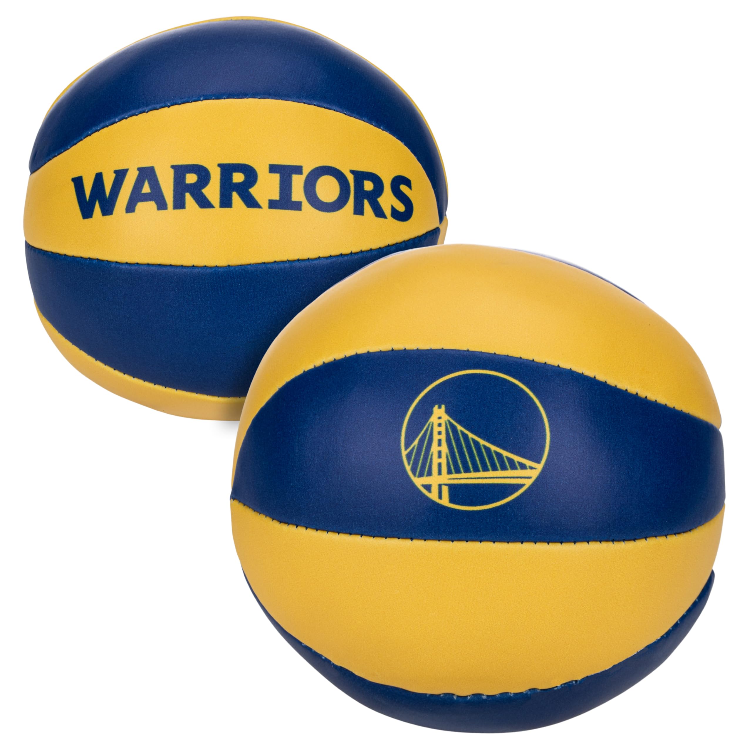 Franklin Sports Nba Golden State Warriors Toy Basketballs - 2 Pack Of Kids Soft Mini Basketballs For Over The Door + Indoor Hoop