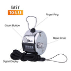 Hand Pitch Tally Counter Clicker-1 And 4 Pack Metal Handheld People Lap Clicker Counter With 1 Lanyard And 1 Carabiner - Manual