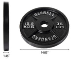 Fitvids Olympic 2-Inch Cast Iron Plate Weight Plate For Strength Training And Weightlifting, Vintage Style, 35Lb Pair