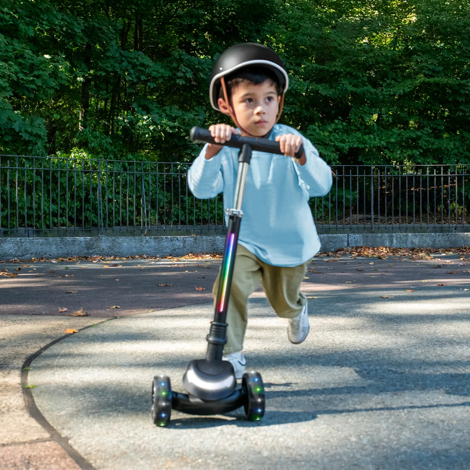 Jetson Leap 3-Wheel Kick Scooter, Portable Scooter for Kids with Light-Up Frame and Wheels, Folding Design, Adjustable Handlebar