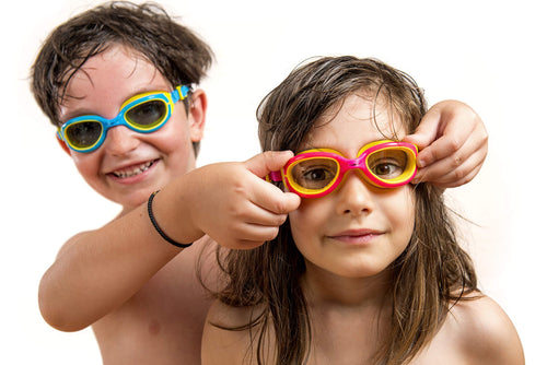 Aqtivaqua Kids Swim Goggles Swimming Goggles For Kids Youth Childrens Boys Girls (Hotpink/Yellow Colour)