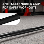 Fitvids Olympic Bar For Weightlifting And Power Lifting Barbell, 700-Pound Capacity, (6 Feet, Black