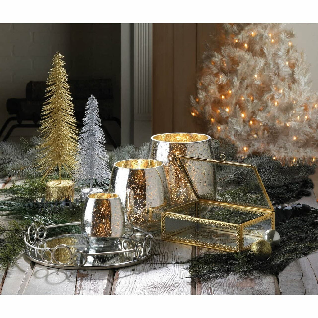 Accent Plus Glass Jewelry Box With Gold Frame