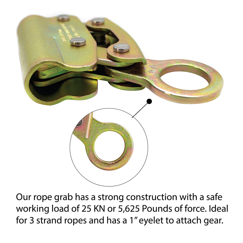 Fusion Climb Dual Rope Grab, Alloy Steel, Safety Protection 25 Kn Ce En 353-2 Ansi Z359.1 Compliant For Heavy Idustry, Roofing,