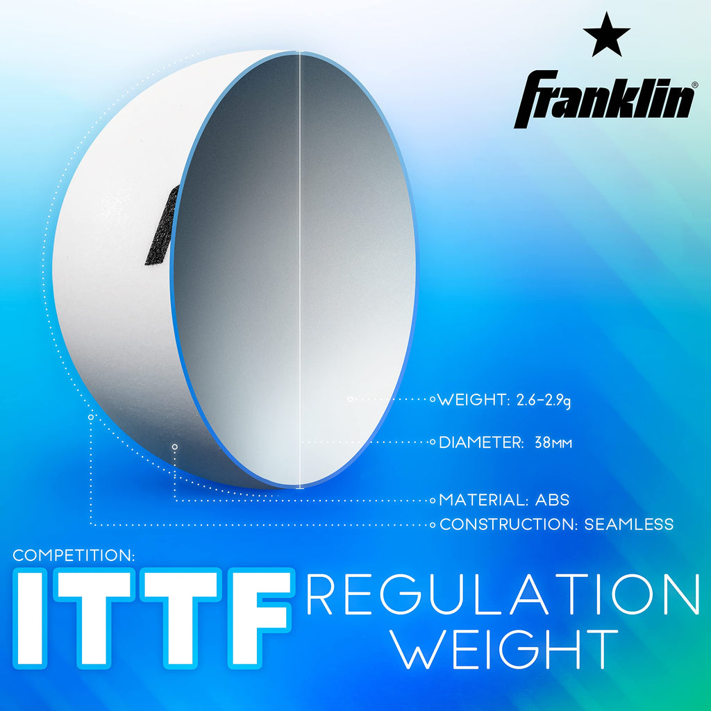 Franklin Sports Table Tennis Balls - White Table Tennis Balls - 38Mm Official Weight Balls - One Star Professional Balls - 6 Pac