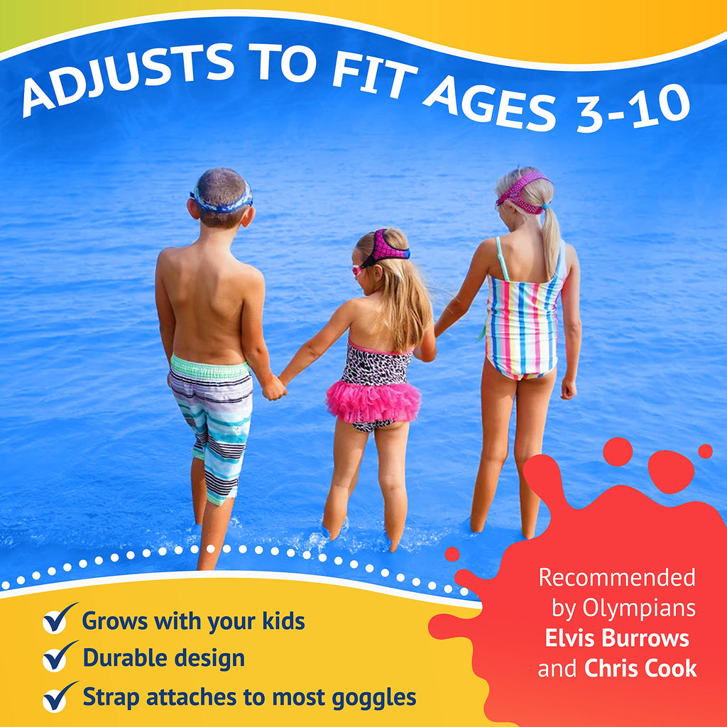 Frogglez Kids Swim Goggle Patented Comfort Strap Only Fits Most Goggles | No Hair Pulling | Recommended By Olympic Swimmers (Pur