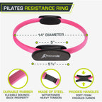 Prosourcefit Pilates Resistance Ring 14 Dual Grip Handles For Toning And Fitness-Pink