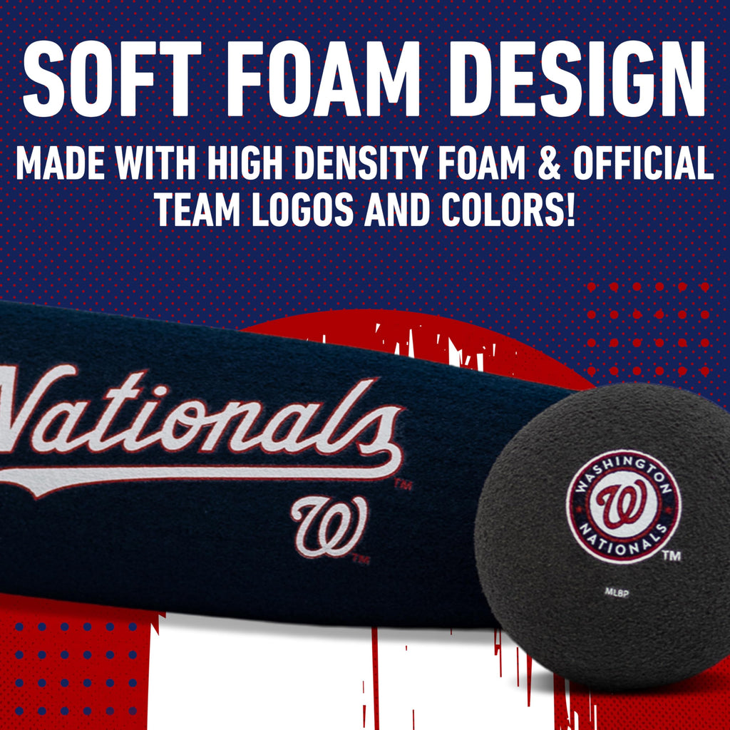 Franklin Sports Mlb Washington Nationals Team Jumbo Foam Bat And Ball Set, 21-Inch, Blue
