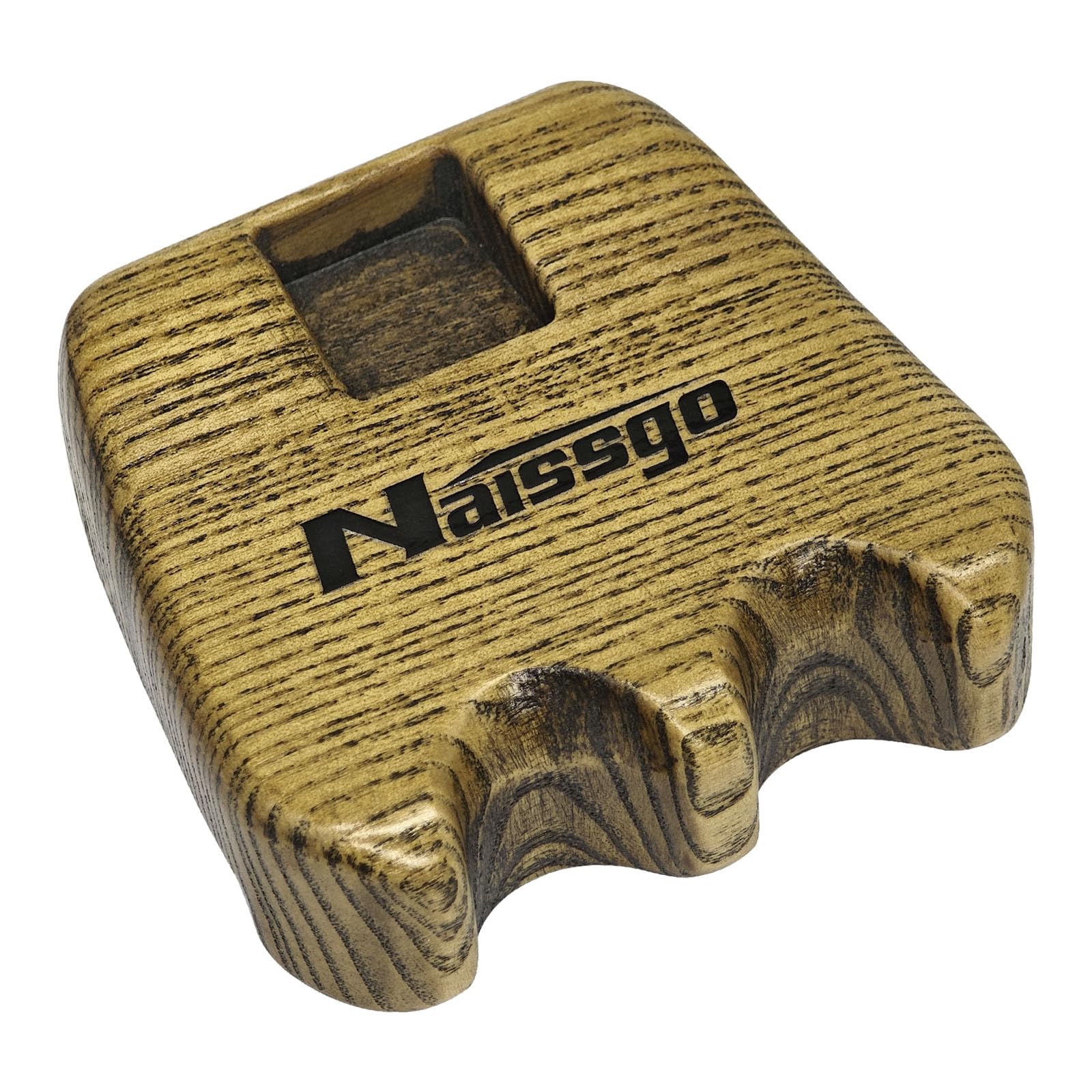 Naissgo Cue Rest Cue Stick Holder Pool Cue Holder(Wood, Vintage Color,2 Holes)