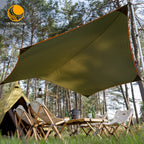 Free Soldier Waterproof Portable Tarp Multifunctional Outdoor Camping Traveling Awning Backpacking Tarp Shelter Rain Tarp (Green