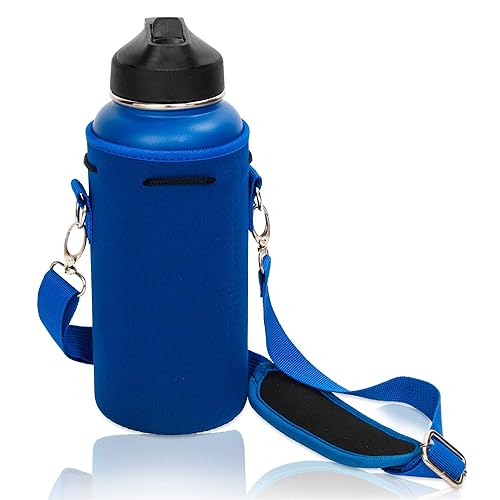 Made Easy Kit Neoprene Water Bottle Carrier Holder With Adjustable Shoulder Strap For Insulating & Carrying Water Container Cant