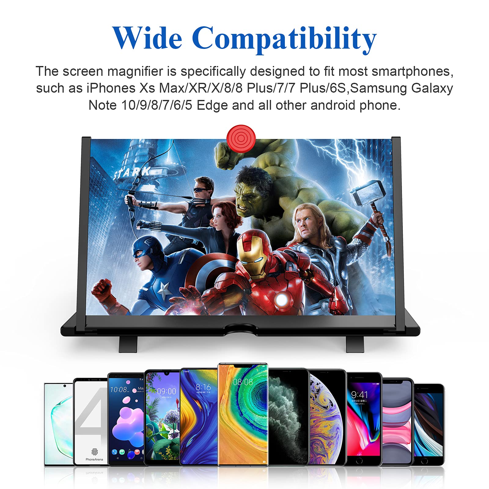 16 Screen Magnifier -3D Hd Mobile Phone Magnifying Projector Screen Enlarger For Movies, Videos, And Gaming-Foldable Phone Stand