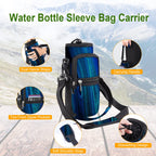 Aortdes 25/32/40/64Oz Water Bottle Bag Holder Carrier-Insulated Crossbody Sling Case Sleeve With Strap & Pockets For Men Women G