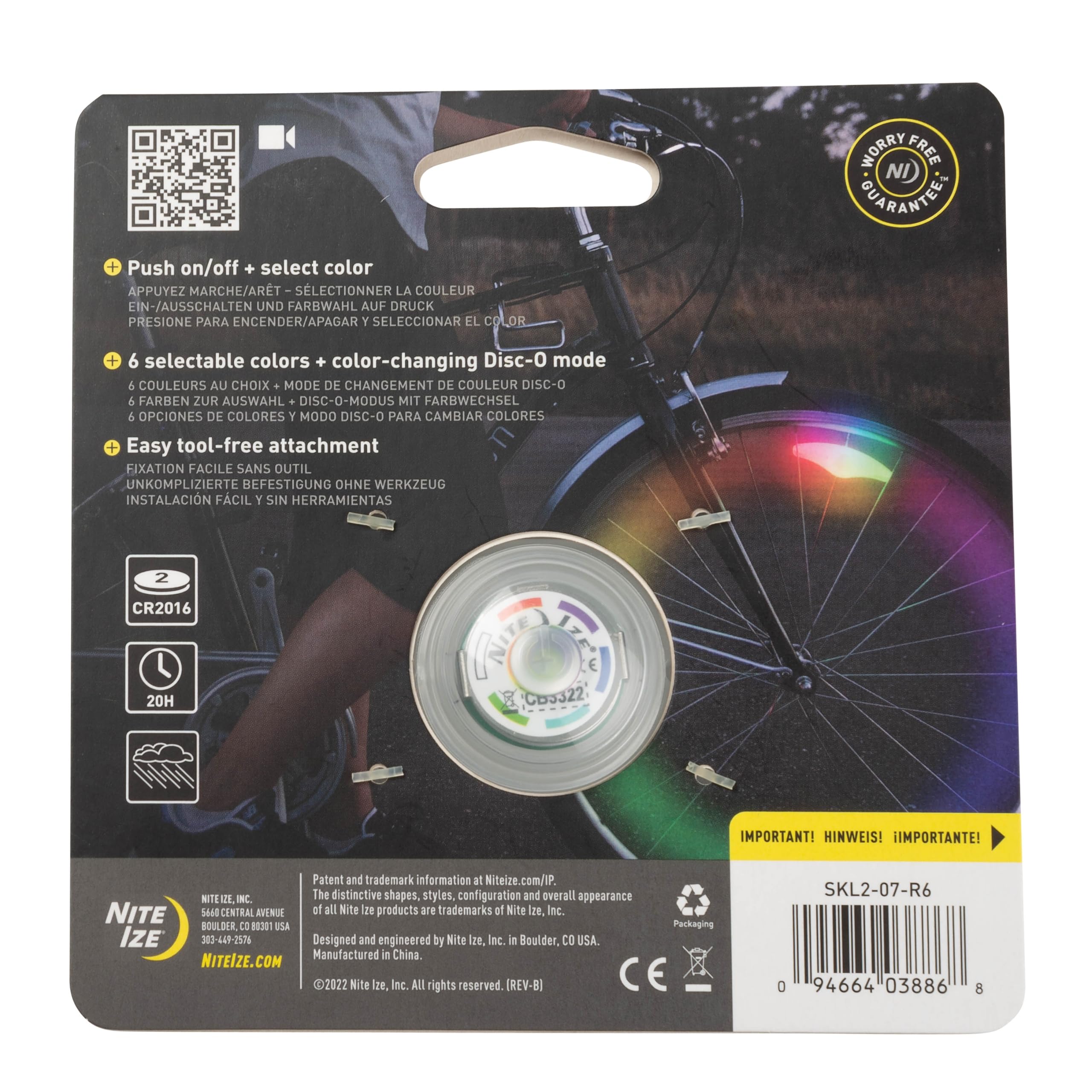 Nite Ize Spokelit Wheel Light - Bicycle Spoke Light For Visibility And Safety - Led Lights For Bike Wheels - Bicycle Wheel Light