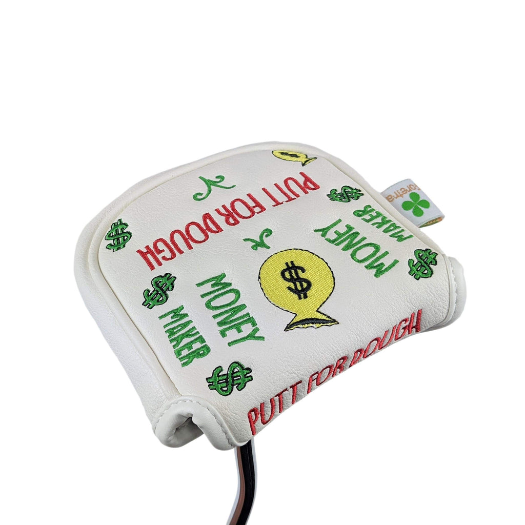 Foretra - Putt For Dough - Money Maker White Golf Putter Headcover Quality Pu Leather Magnetic Closure For Square Mallet Style P
